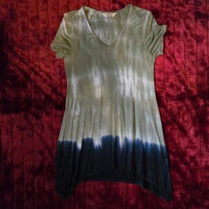 Tryst short sleeve long tie-dye top